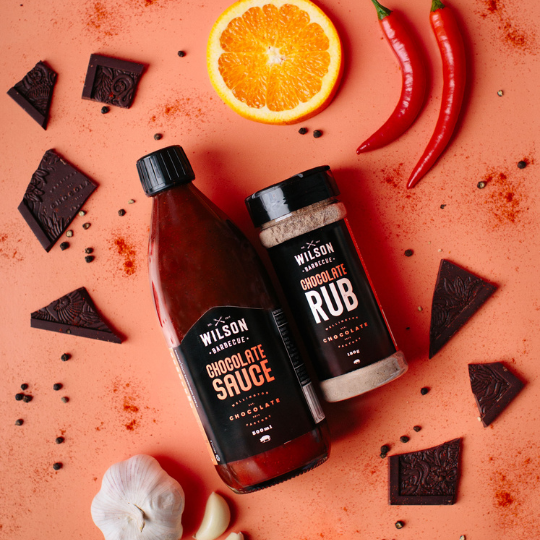 Chocolate sauce bottle and Chocolate Rub