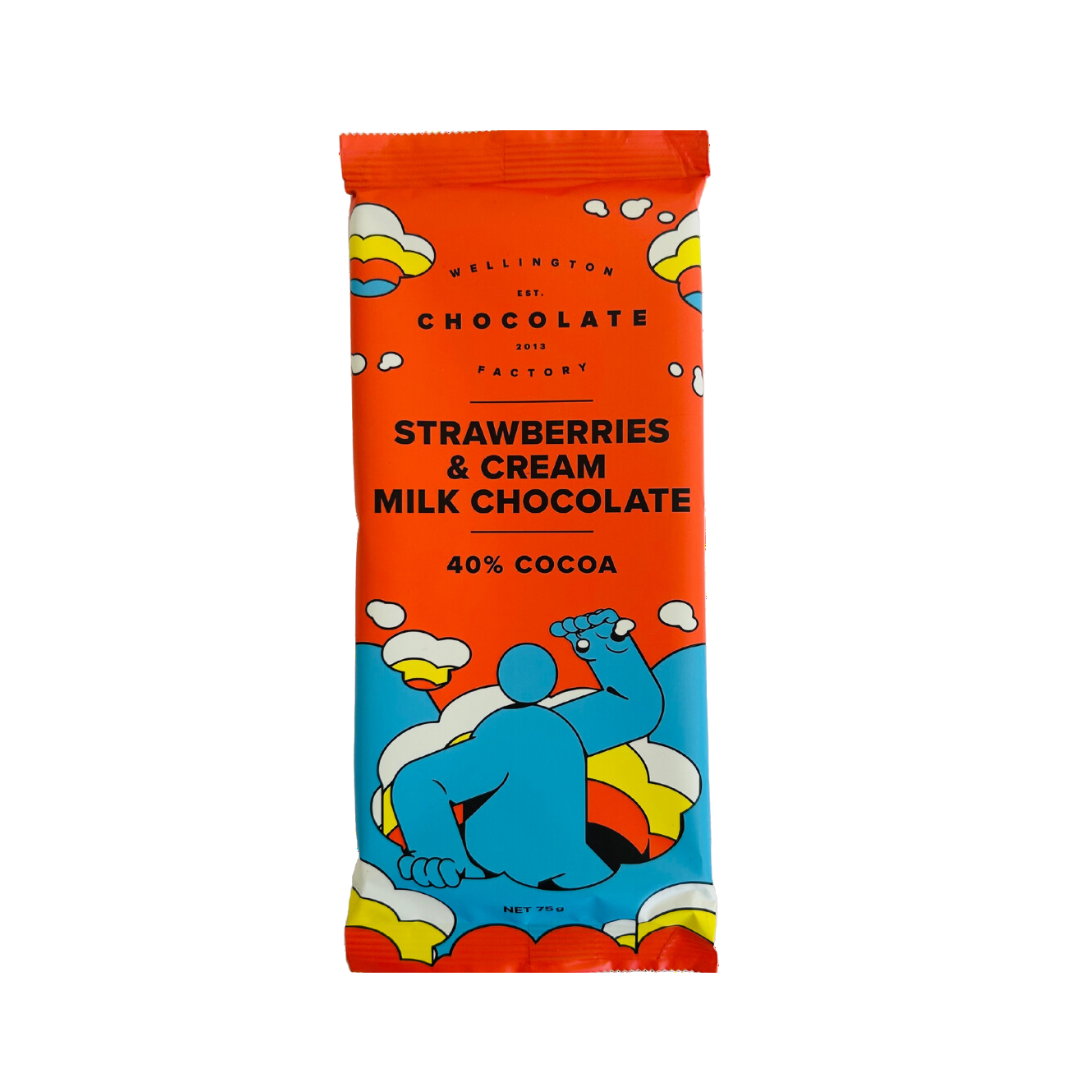 Strawberries and Cream Milk Chocolate Bar [75g]