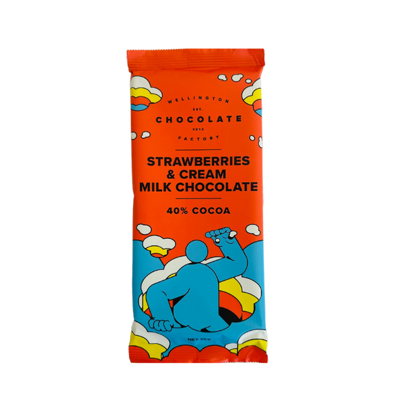 Strawberries and Cream Milk Chocolate Bar [75g]